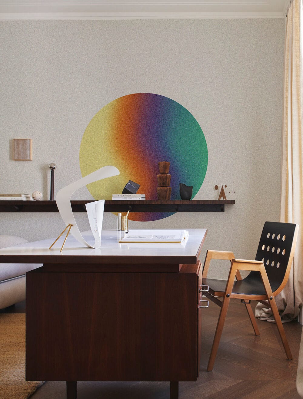 Photo Wallpapers with a Rainbow Halo Pattern for the Living Room