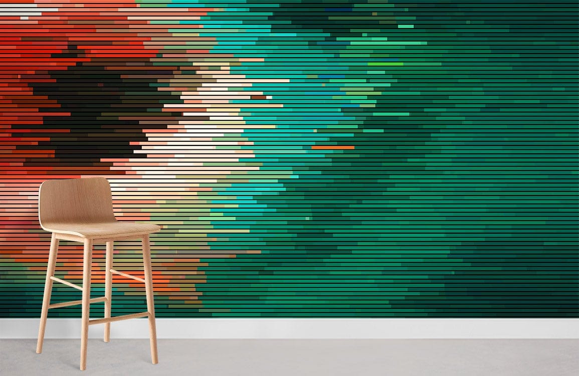Modern Abstract Lines Colorful Mural Wallpaper