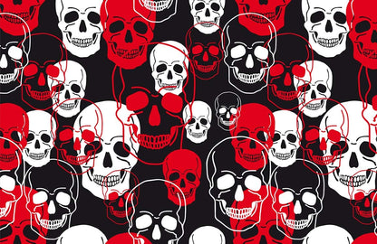 Black Skeleton Head Pattern Wall Mural Home Decor