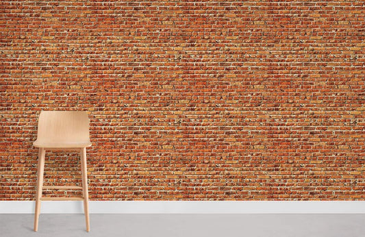 Rustic Red Brick Texture Mural Wallpaper