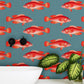 propitious swimming fish wallpaper design for bathroom