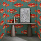 fish watching wallpaper decoration living room