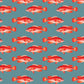 auspicious lucky cooking red fish pattern wallpaper