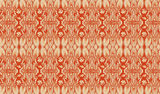 traditional red unique pattern mural wallpaper for room design