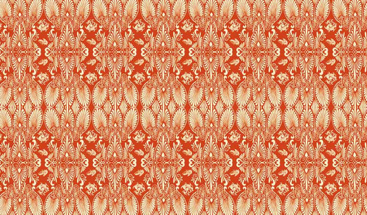 traditional red unique pattern mural wallpaper for room design