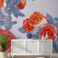 Red Rose Blossom Custom Wallpaper Interior 