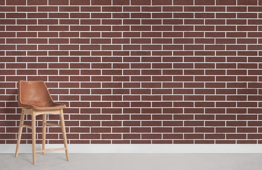 unique brown brick wall mural room