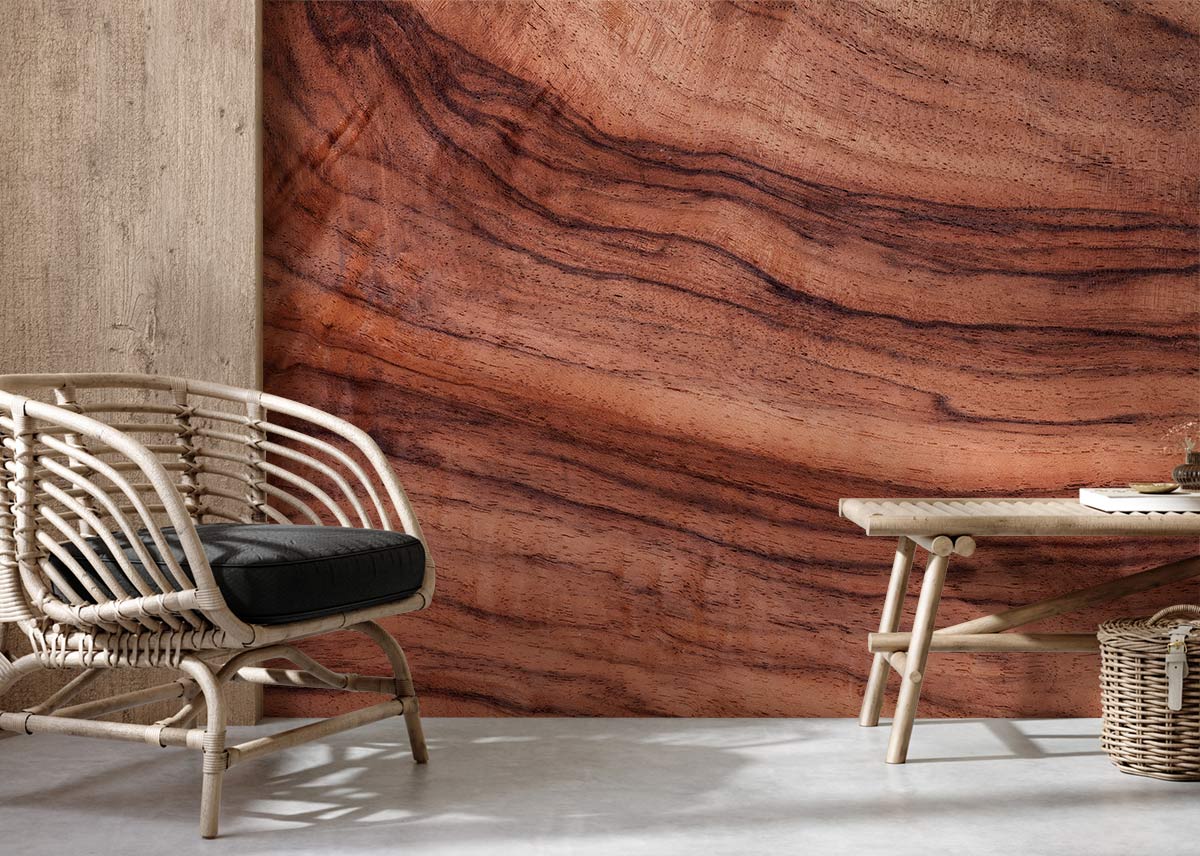 Reddish Brown Wood Grain Wallpaper for Home Decoration