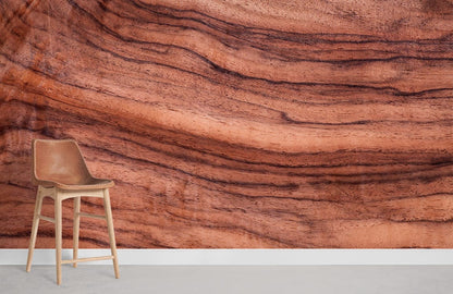 Reddish Brown Wood Grain Wallpaper Custom Art Interior
