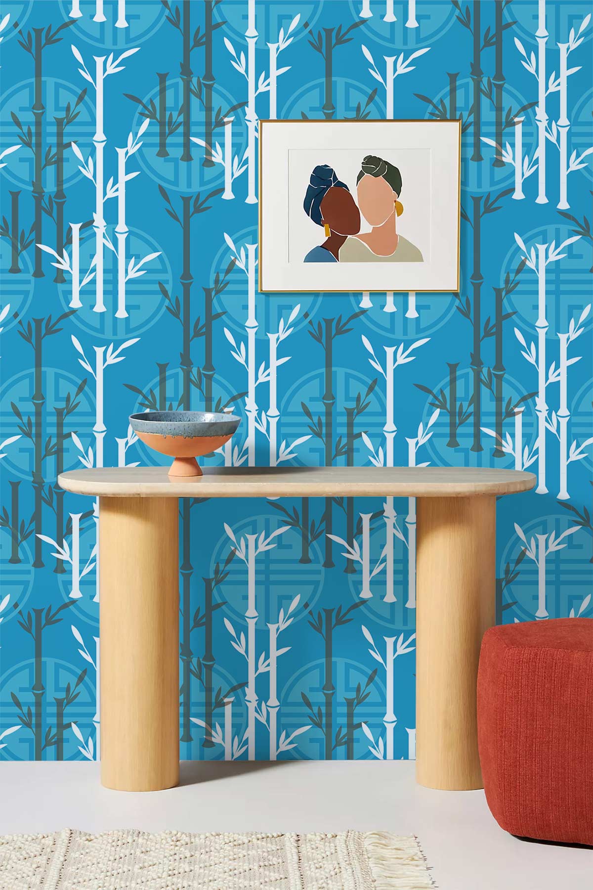 Repeat Bamboo Pattern Calm Mural Custom Wallpaper