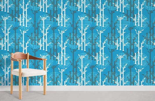 Repeat Bamboo Pattern Mural Home Decor