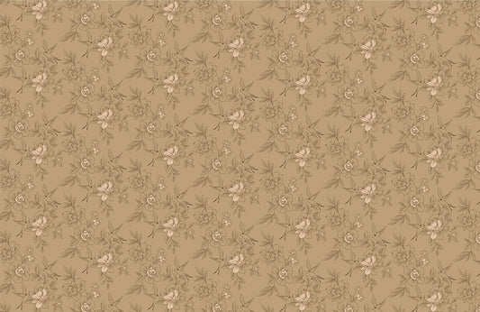 Vintage Beige Floral Pattern Mural Wallpaper