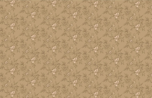 Vintage Beige Floral Pattern Mural Wallpaper