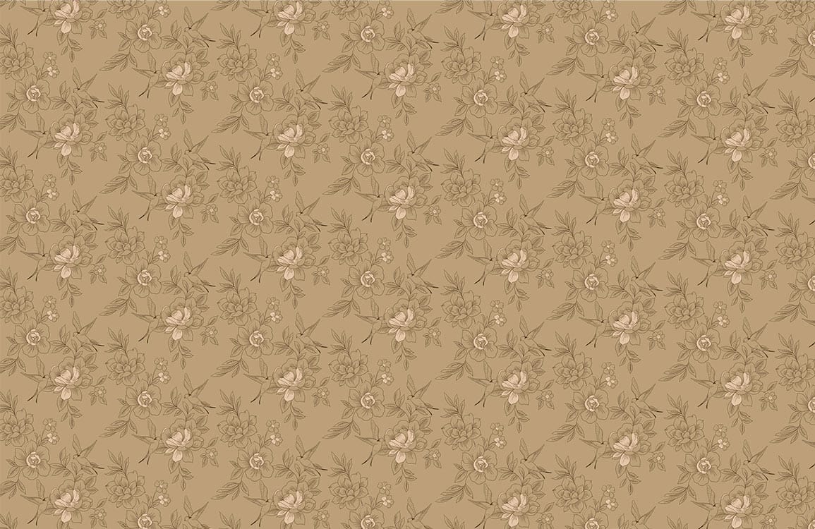 Vintage Beige Floral Pattern Mural Wallpaper