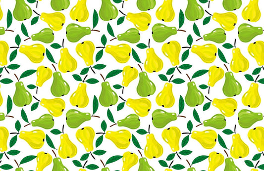 green and yellow pears pattern fruit wallpaper mural for wall