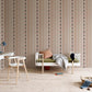 Wallpaper Mural with a Repeating Pattern of Cards and Foods for Children's Room