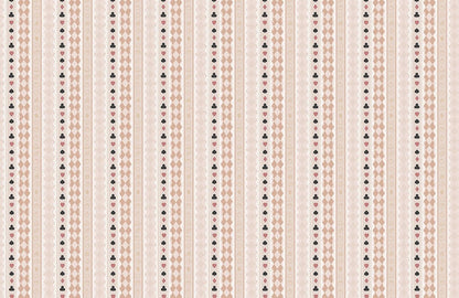 Wallpaper Mural with a Repeating Pattern of Cards and Foods