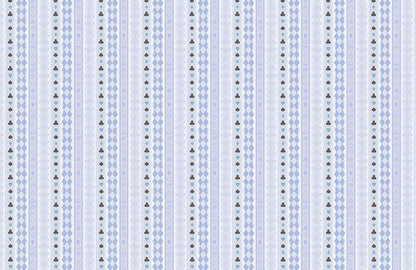 Wallpaper Mural with a Repeating Pattern of Cards and Foods