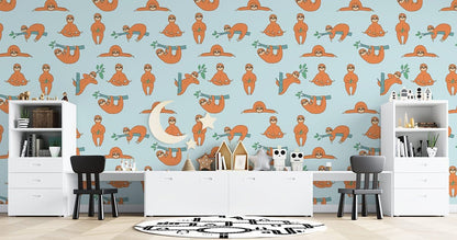 Whimsical Foxes Children's Room Mural Wallpaper in children's room