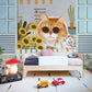 Rest Cat Carrtoon Animal Mural Kid Room