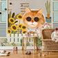 Rest Cat Colorful Animal Wallpaper Mural For Living Room