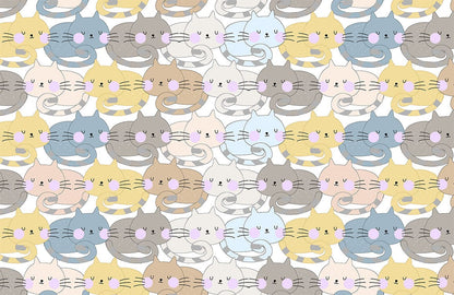 resting cats cartoon wallpaper mural for room decor