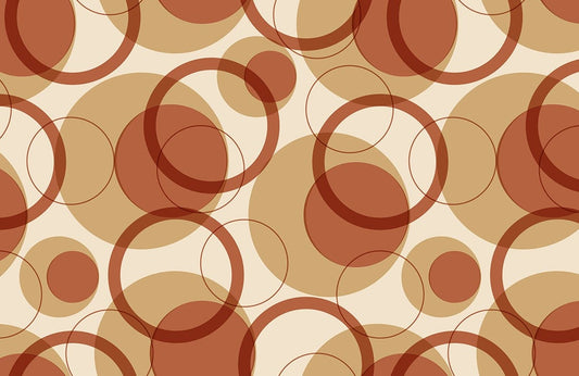 Retro Geometric Circle Pattern Mural Wallpaper