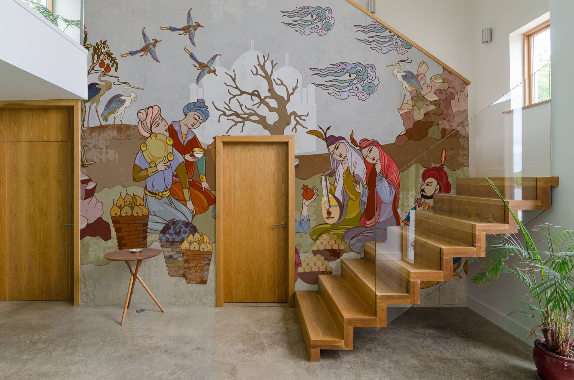 Paintings of Persians Harvest Celebration Wall Murals for Hallway
