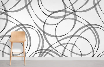Modern Abstract Black White Wallpaper Mural