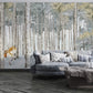 Decorate your living room with this horse in the woods wallpaper mural.