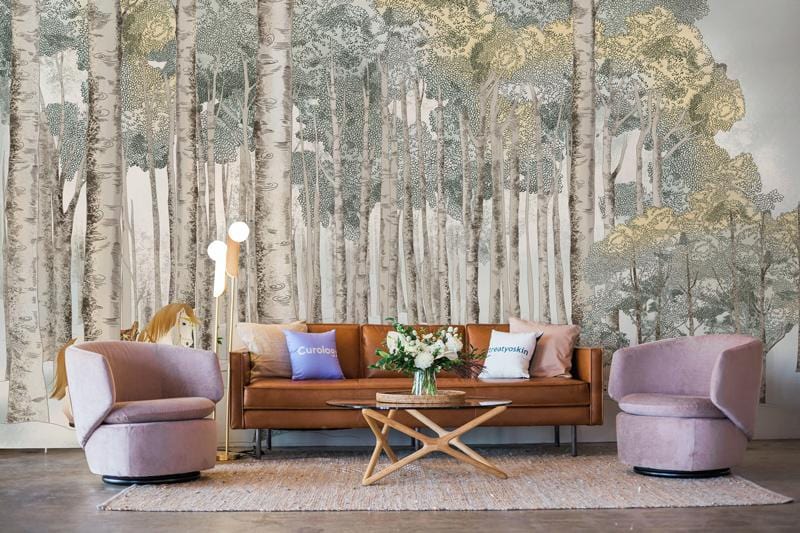 Wallpaper mural with a horse in the woods, perfect for use in the hallway.