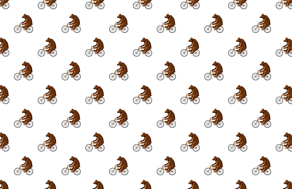 Whimsical Horse Bicycling Mural Wallpaper