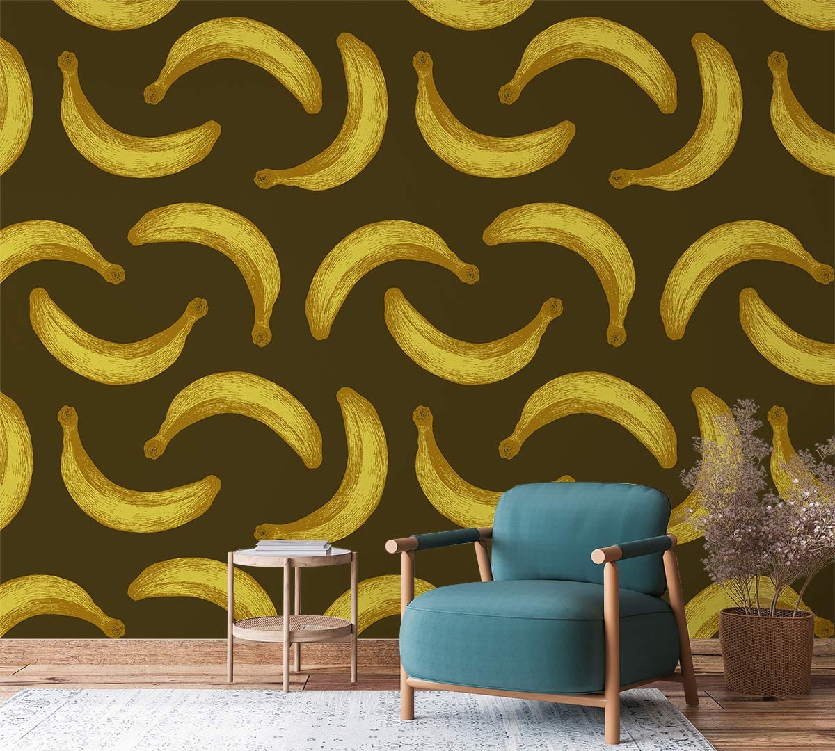 Banana pattern fruit Wallpaper Mural for living Room decor