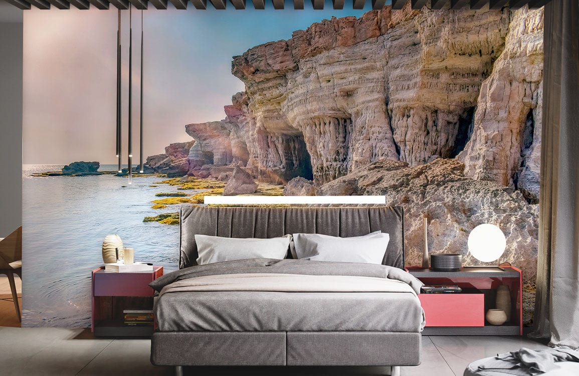 rock corrosion ocean landscape wallpaper mural bedroom decor