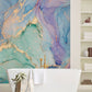 colorful marble wallpaper mural bathroom accent wall