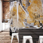 rock scratch wallpaper mural dining room decor