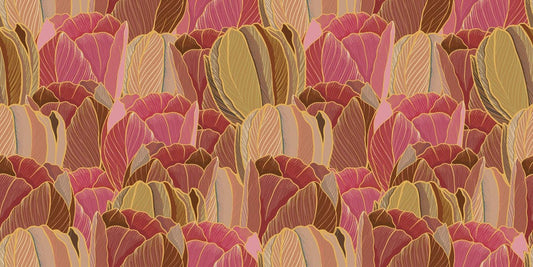 orange boomy leaf wallpaper mural for home