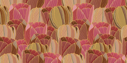 orange boomy leaf wallpaper mural for home