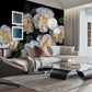 white rosa blossom custom design wall mural decor