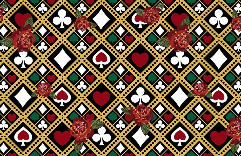 Retro Casino Card Suits Mural Wallpaper