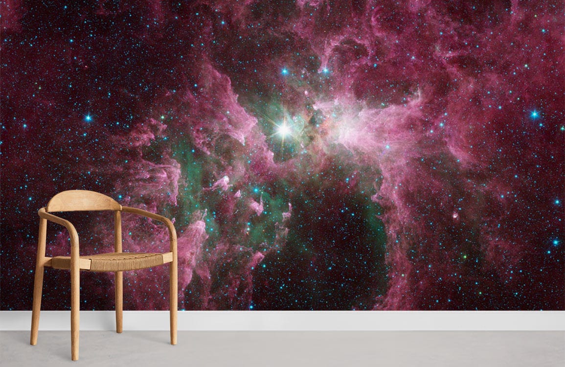 Rose Red Nebula Wall Mural For Room