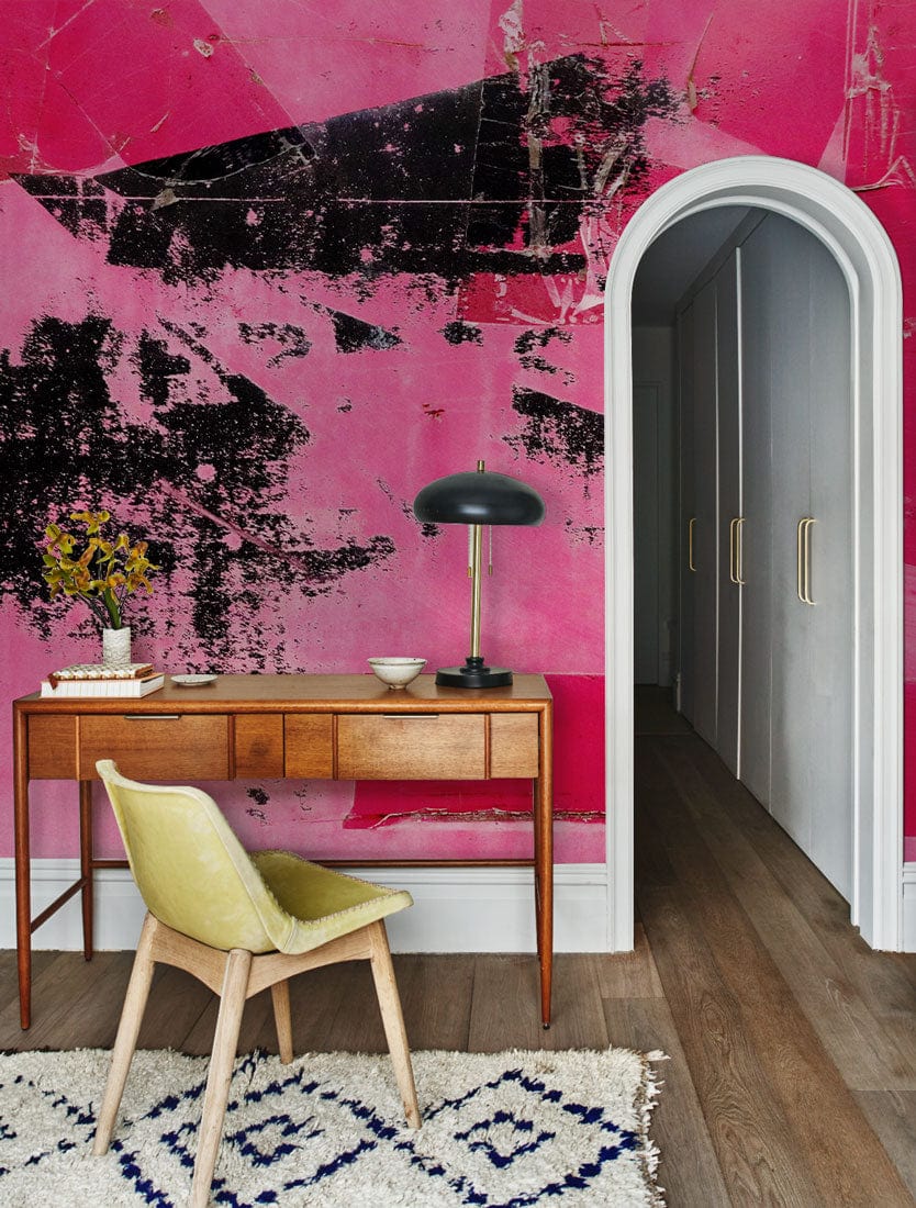 Rose-colored Wall Mural Painting and Wallpaper for the Office's Decoration