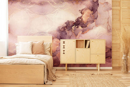 marble accent wall idea for bedroom decoration