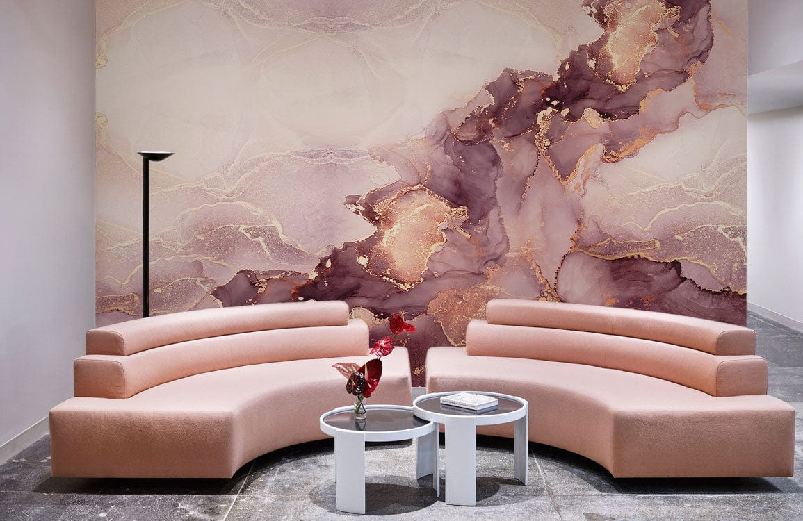 rose pink marble wallpaper mural living room decor