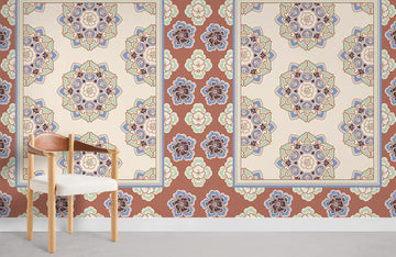 Vintage Florale Geometrische Schlafzimmer Wandmalerei