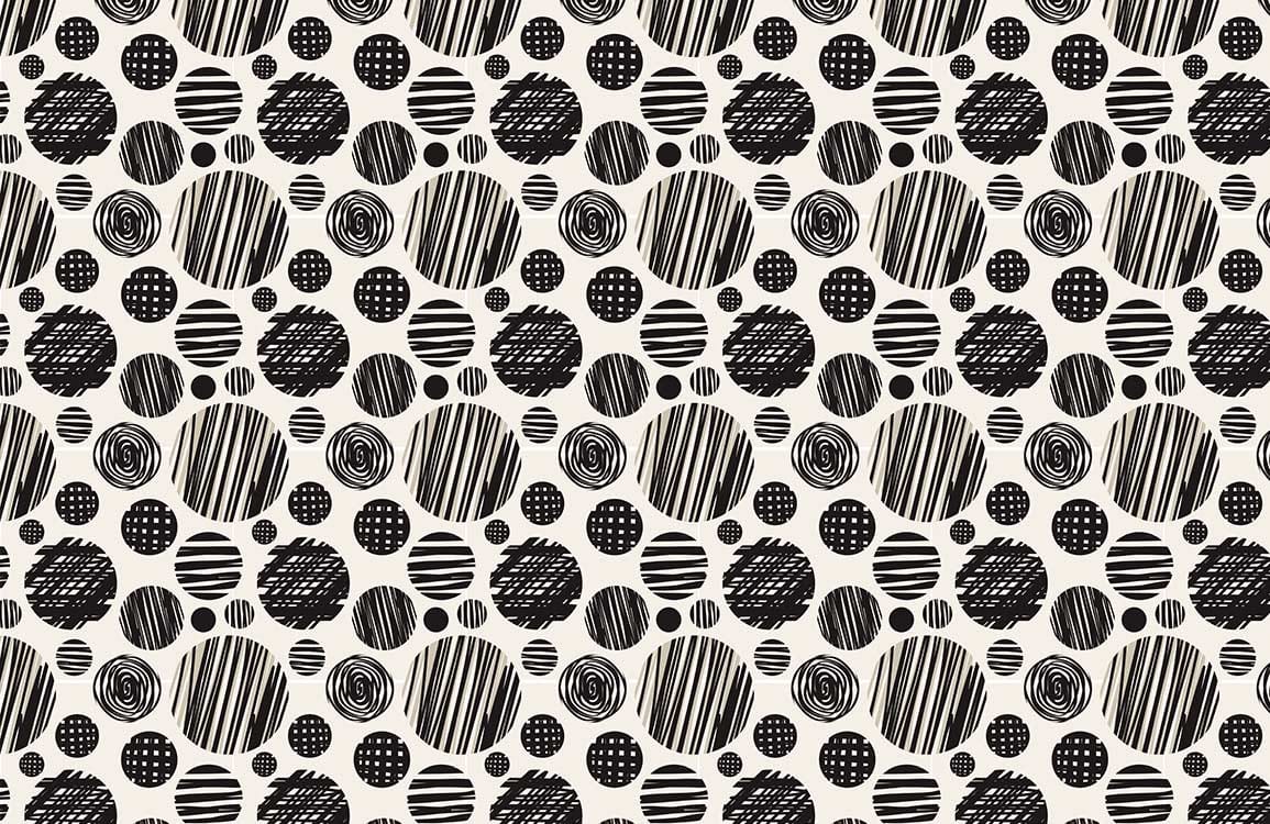 Abstract Black and White Mural Wallpaper