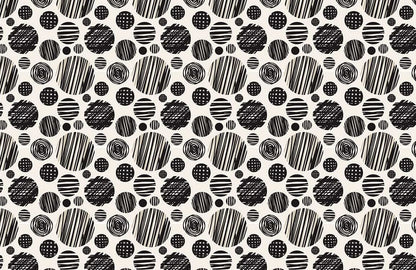 Abstract Black and White Mural Wallpaper