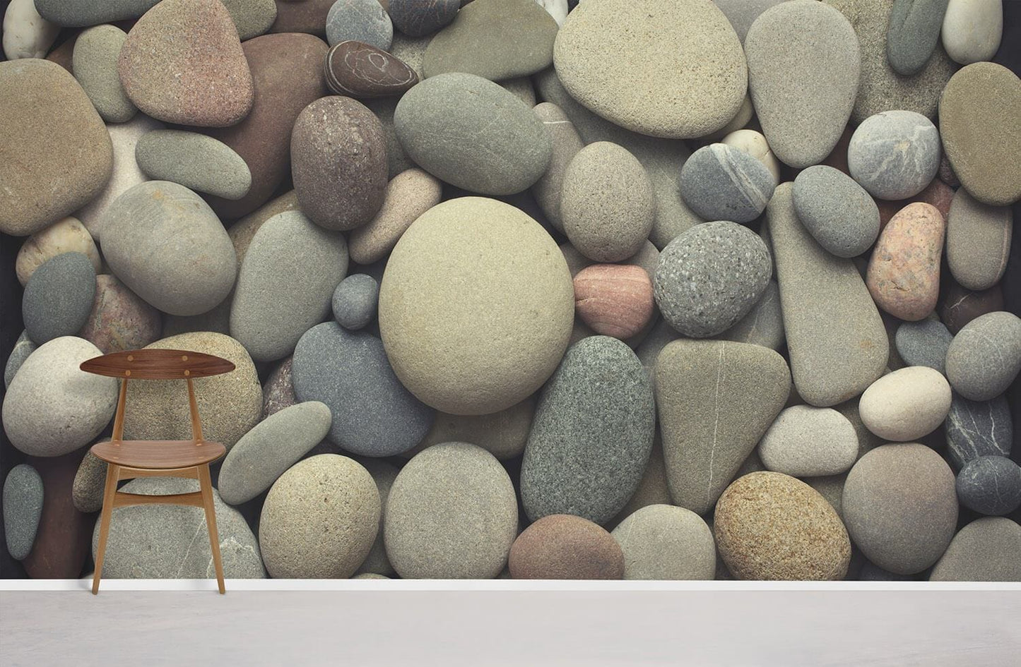 Home Decorating Ideas with a 3D Pebble Stone Wallpaper Mural