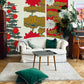 Royal Red Lotus Wallpaper Mural for the Interior Design of the Living Room
