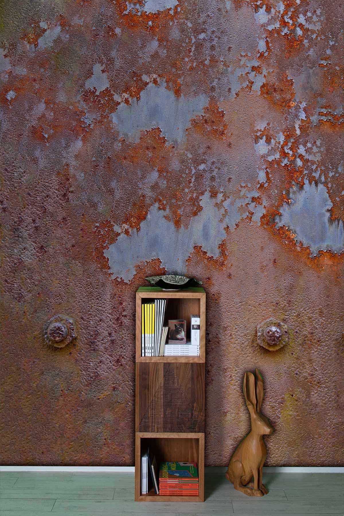 Rusted Surface Industrial Wall Murals for hallway